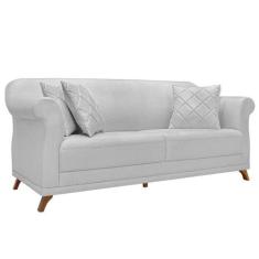 Imagem de Sofá 2 Lugares Para Sala De Estar 160cm Apollo Linho Cinza Claro - Mon