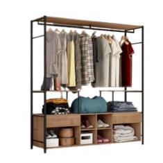 Imagem de Guarda Roupa Casal 2 Gavetas Roupeiro Barcelona Closet Preto/Demolição