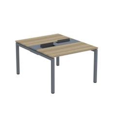 Imagem de Mesa Plataforma Dupla com Pé de Aço para Coworking 120X140/2P PDC12/14/2P Noce Naturalle/Grafito