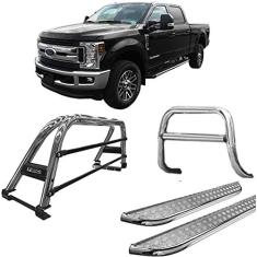 Imagem de Kit quebra mato+Estribo Chapa+Sant Antonio F250 C Dupl CROMO