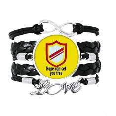 Imagem de OFFbb-USA Hope Can Set You Free Art Deco Presente Pulseira Fashion Amor Acessório de Couro Trançado Corda Pulseira Presente