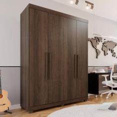 Imagem de Guarda-Roupa Solteiro 4 Portas 3 Gavetas Roma Espresso Móveis Imbuia