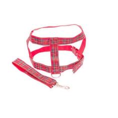 Imagem de Kit Guia Peitoral 40mm Xadrez Vermelho Tam 10 (77cm-93cm) - Nica Pet