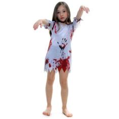 Imagem de Fantasia Zumbi Feminino Vestido Infantil - Halloween