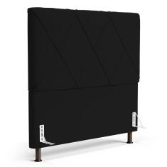Imagem de Cabeceira Cama Box Casal Queen Size Mel 160cm Com Frame Sintético Preto - Desk Design