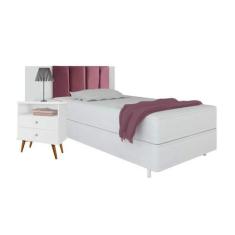 Imagem de Cabeceira De Cama Box Milão 0,90 Suede Rosa - Comprar Moveis