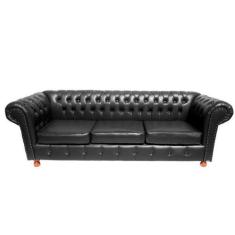 Imagem de Sofá Chesterfield Luiz Xv 2,00M Corano Preto Sala De Estar/Recepção/ B