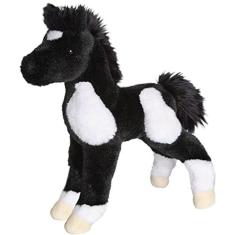 Imagem de Douglas Runner Preto e Branco Cavalo Potro Pelúcia Animal de Pelúcia