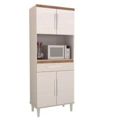 Imagem de Armario Village Cozinha 04 Portas Cor Branco Com Canela - Trin.