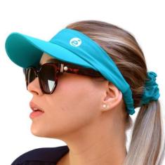 Imagem de Kit Viseira + Scrunchie Praia Piscina Vôlei Beach Tênis para atividade