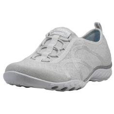 Imagem de Skechers Breathe Easy Fortune Knit feminino, Branco/Prata, 36