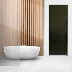 Imagem de Porta Lambril com Maçaneta e Fechadura de Banheiro Linha Veneza 210 X 80 Lado Esquerdo Preto