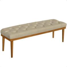 Imagem de Recamier Calçadeira Apolo Veludo Bege Solteiro 1,00M Base Madeira Pés