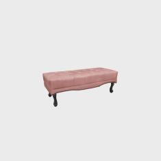 Imagem de Recamier Calçadeira Decorativo Vicenza 90 cm Veludo Rosa - Montanaris Decor