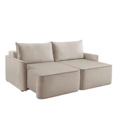 Imagem de Sofá 3 Lugares Retrátil Moon Linho Cru 200 cm - Estofart