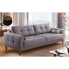 Imagem de Sofá Fixo Mercúrio 2,00cm Pés Madeira Almofadas Soltas - ZARAT