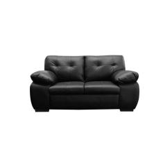 Imagem de Sofá de Couro Marselha 2 lugares Preto Pigmentado - Mempra