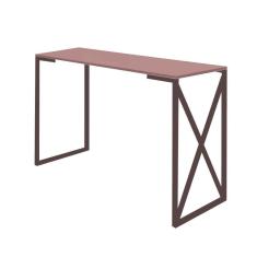 Imagem de Mesa De Escritório Computador 90cm Bex Industrial Ferro Marrom MDF Rose - Ahz Móveis