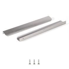 Imagem de Sunlithor Puxador de aba de dedo de borda para armários de cozinha puxadores de gaveta oculta de alumínio para montagem traseira plana para casa pacote de 10 modernos níquel escovado comprimento total