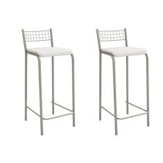 Imagem de Banqueta Genova 740mm Nickel (par) Nickel/Branco