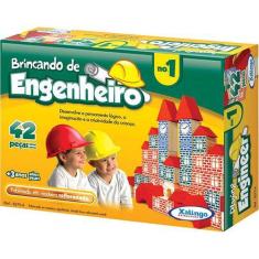 Brincando de Engenheiro c/ 53 peças Jogo de Blocos de Montar em Madeira -  Brinquedo Educativo em Promoção na Americanas