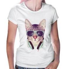 Imagem de Baby Look Gato Headphone - Foca Na Moda