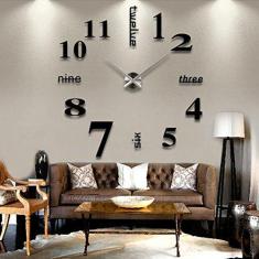 Imagem de Relógio de parede de luxo 3D DIY Hanbaili com decoração de casa, espelho, sala de estar, grande design artístico Reino Unido