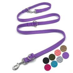 Imagem de Coleira para cães com extremidade dupla multifuncional, para treinamento de obediência ou trabalho à distância, fácil de usar, leve, macia e durável, conversível, mãos livres, transversal, sobre o