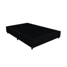 Imagem de Base Box Casal Blindado Extremo Reforçado HomeQueen Suede Preto 40x138x188