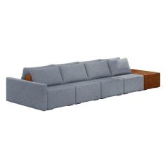 Imagem de Sofá Ilha 4 Lugares Living 392cm Modulado para Sala Lary Linho K01 - D`Rossi