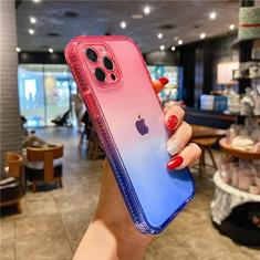 Imagem de Capa de telefone à prova de choque transparente gradiente para iphone 11 13 12 pro max xs max xr x 8 7 plus 13 12 pro 11 capa traseira transparente para iphone 12 pro