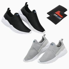 Imagem de Kit 2 Tênis Masculino Academia Caminhada Esportivo Dia a Dia + Carteira-Masculino