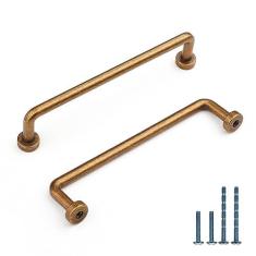 Imagem de KNOKLOCK Pacote com 10 puxadores de armário de cozinha de 128 mm (5 pol.) Puxadores de armário de cozinha vintage retrô puxadores de gaveta para armário de cômoda guarda-roupa