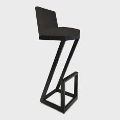 Imagem de Banqueta Alta Z Base De Ferro Suede Preto - D'Classe Decor