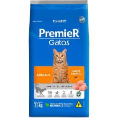 Imagem de Ração Premier Pet Gatos Ambientes Internos Adultos Frango - 7,5 Kg