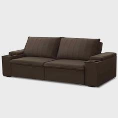 Imagem de Sofá Retrátil Reclinável 3 Lugares 225cm Baluart F05 Veludo Marrom - Mpozenato