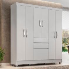 Imagem de Guarda Roupa Casal Lia 6 Portas Branco - Moveis Arapongas