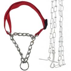 Imagem de Coleira Cachorro Semi Enforcadora Ajustavel Kit Guia Passeio