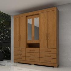 Imagem de Guarda-Roupa Casal 178,80cm 6 Portas 9 Gavetas Capelinha Com Espelho 1