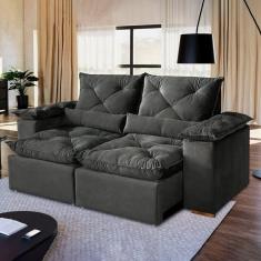 Imagem de Sofá Retrátil e Reclinável 3 Lugares 230cm Londres Cinza