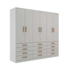 Imagem de Guarda-Roupa Casal New Monaco 6 PT 12 GV Branco - Modern