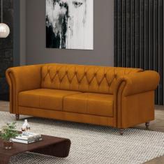 Imagem de Sofá Living Sala de Estar Stanford Chesterfield 2 Lugares 180cm Pés de