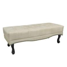Imagem de Recamier Decorativo 90cm Loewe Veludo Pés de Madeira Bege G63 - Gran B