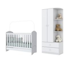 Imagem de Jogo de Quarto Infantil com Guarda Roupa Labirinto e Berço Bala de Men