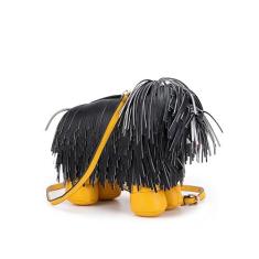 Imagem de ALOLBAG Bolsa de ombro feminina com franjas de designer de luxo para mulheres, linda bolsa de festa noturna em forma de cachorrinho, Marfim