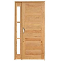 Imagem de Kit Porta de Madeira PE28 Paris 1 Vitrô Esel 213cmx120cmx12cm Natural