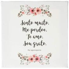 Imagem de Arte Maníacos Quadro Decorativo em Tela Canvas Ho´oponopono Fundo  - 32,5x23cm