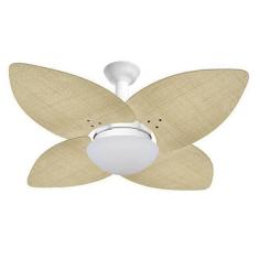 Imagem de Ventilador De Teto Jet Aspen Venti-Delta Branco 4Pás Rattan Natural 22