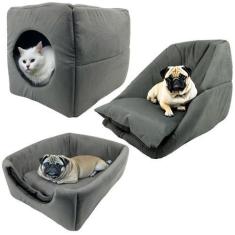 Imagem de Cama Toca Iglu 3 Em 1 Suede Cachorro Gato Frio Quente Pet M - Supri Pe