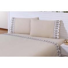 Imagem de Jogo Lençol 4 Peças Viúva 120X203x30 180 Fios Bordado - Mtr Enxovais L